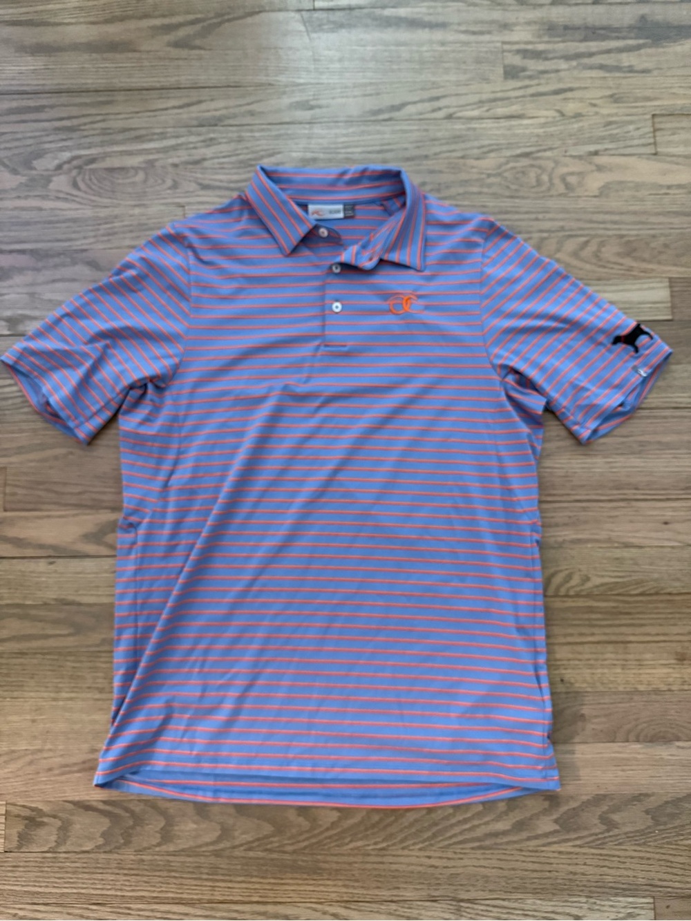 KJUS Men's Purple & Orange Striped Polo Shirt